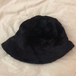 Black Fuzzy Bucket Hat